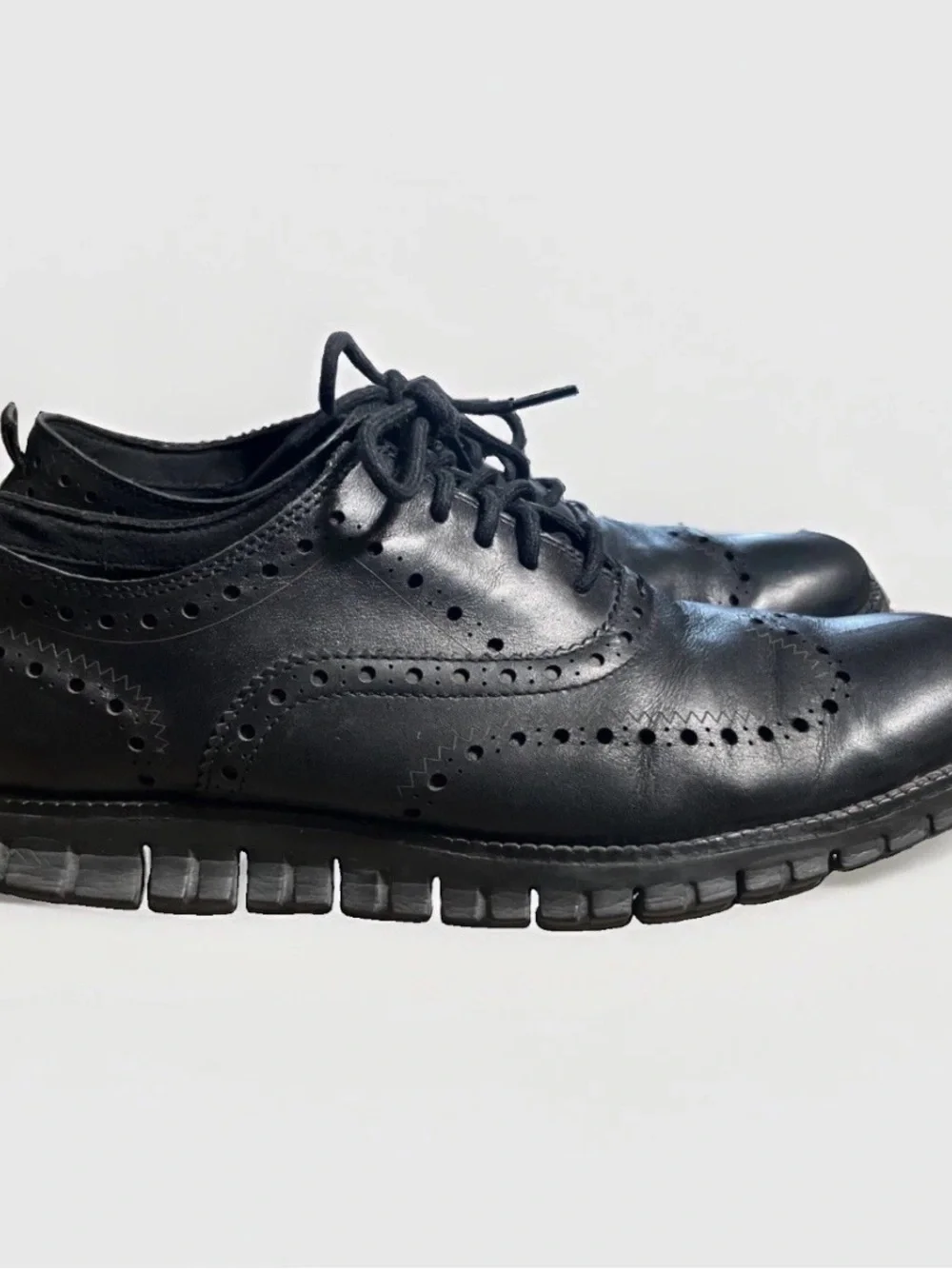 Cole Haan Zero Grand Men's Wingtip Oxfords Dress Shoes Size 10.5 Leather Black